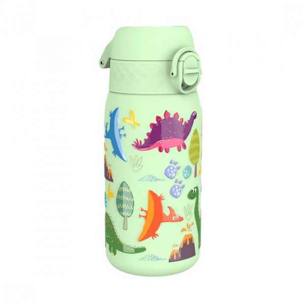 Dětská láhev na vodu, nerezová ocel, 320 ml, Surf Green, Dinosaurs - I