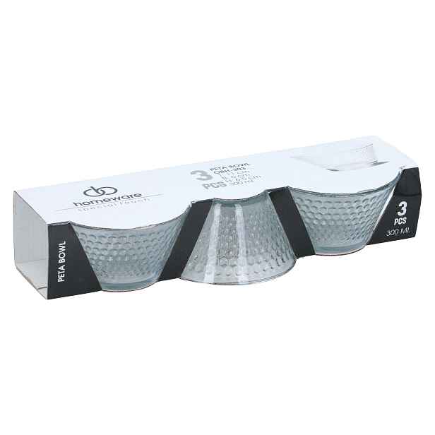 Edco Skleněná miska PETA 300ml 3ks