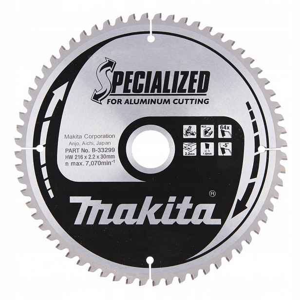 Řezací kotouč na hliník 216 x 30 mm 64 zubů Specialized Makita