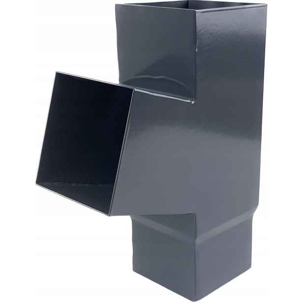 T-rozdělovač 72° pro odtokové trubky čtverec 80x80 mm Galeco OCEL2 grafit Ral 7015