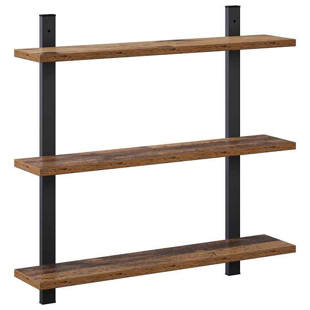 vidaXL Nástěnná polička Staré dřevo 60,5 x 13,5 x 58,5 cm
