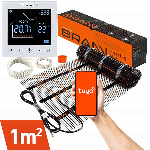 Vyhřívací Podložka topný ovladač termostat 1m2 BC400-E Bílá Wifi