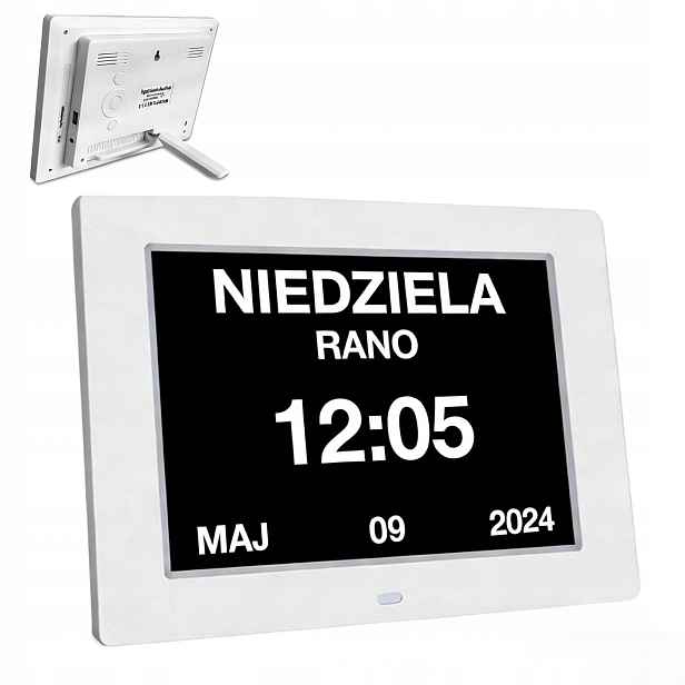 8palcový digitální kalendář hodiny digitální, alarm léků v 7 jazycích