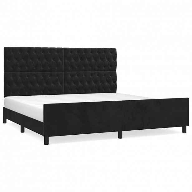 vidaXL Rám postele bez matrace černý 200 x 200 cm samet