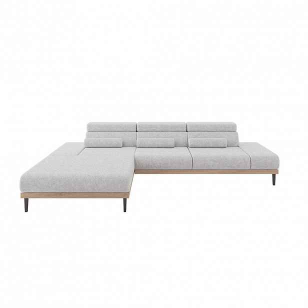 ALTDECOR ELEKTRICKÁ rohová pohovka MONA, levá, 316x205x85 cm, šedá, velur