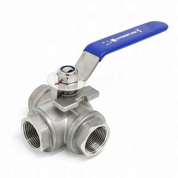 Kulový kohout Gw 3/4" SS316 Typ:L nerezový třícestný