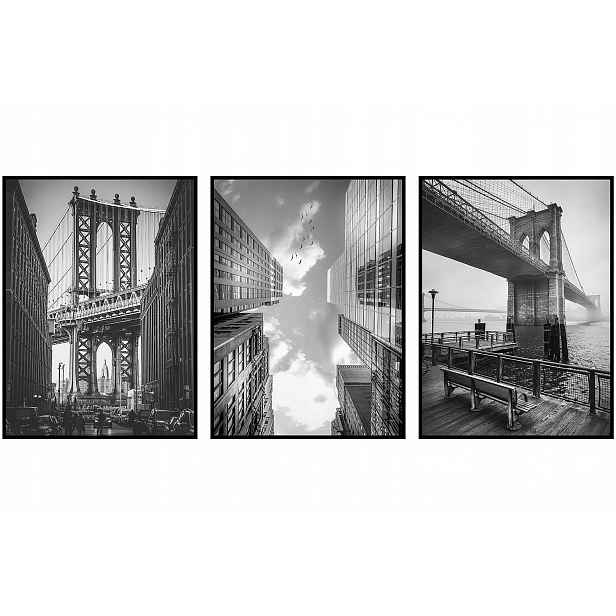 Moderní plakáty 40x50, sada 3 kusů, černobílé