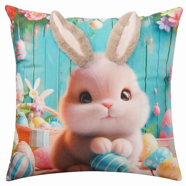 Velikonoční povlak na polštář 3D HELLO BUNNY V. 40x40 cm Mybesthome
