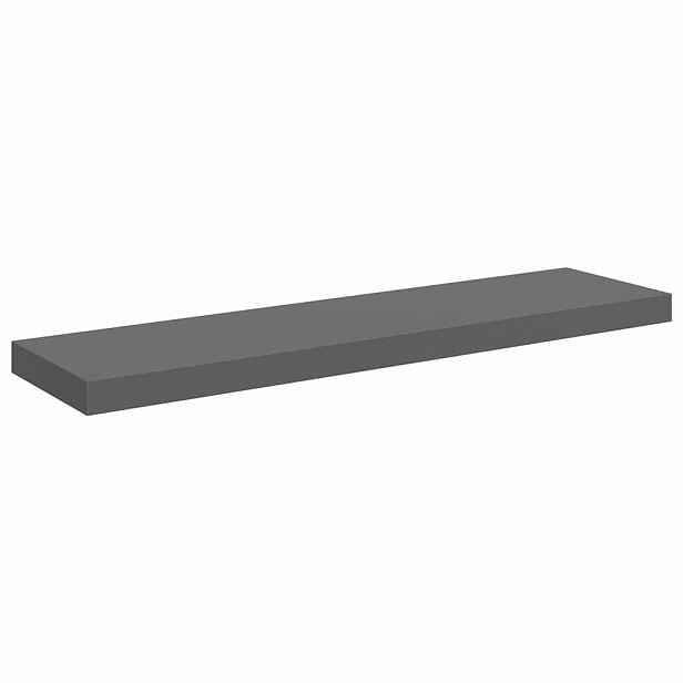 vidaXL Plovoucí nástěnná police šedá vysoký lesk 90x23,5x3,8 cm MDF
