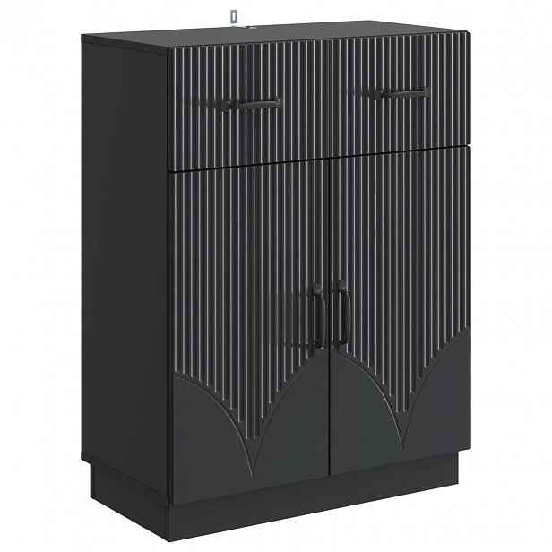 vidaXL Servírovací skříň Černá 66 x 34,5 x 87 cm Kompozitní dřevo