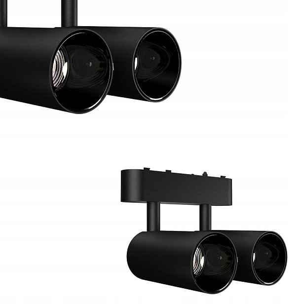 Černá lampa na lištu Magnetic Slim Duo 20W Cct Light Prestige