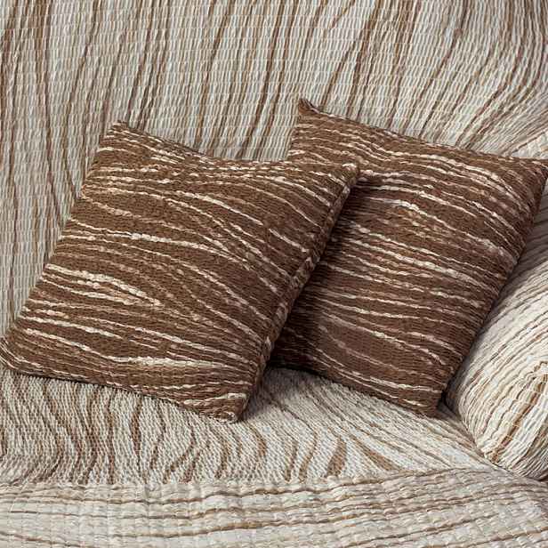 GA.I.CO decoDoma napínací potah bielastický UNIVERSO NOVÉ žíhané hnědé povlaky na polštářky 2 ks 40 x 40 cm