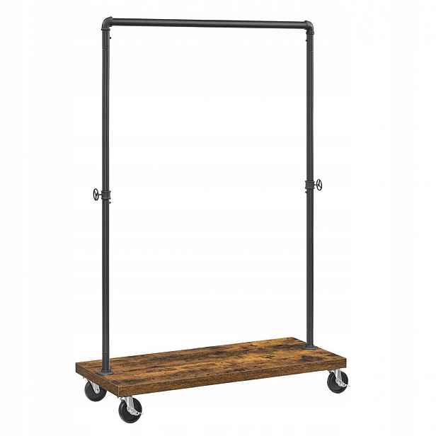 Industriální věšák na oblečení s kolečky 162 cm