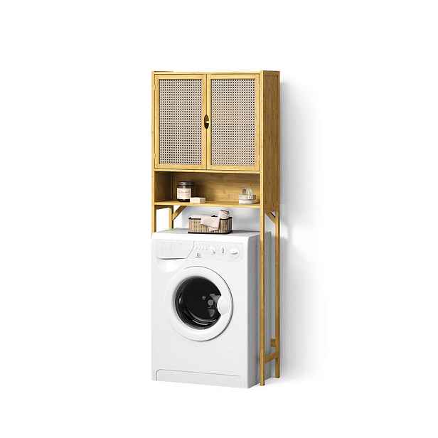 Livinity® SKŘÍŇKA NA PRAČKU Mincio, Bambus, 66 x 168 cm s policemi