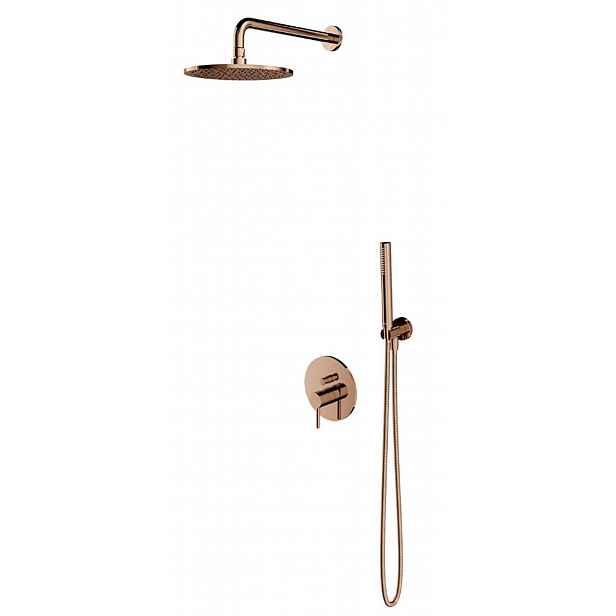 OMNIRES Y - Sprchový set s baterií pod omítku, s tělesem, průměr 25 cm, měď SYSY35CP