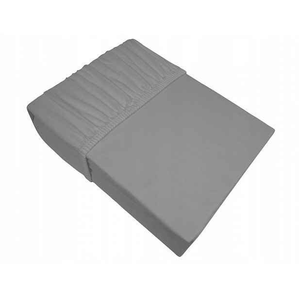 Prostěradlo jersey s gumou bavlněné 180x200 ocelově šedé, silné Greno
