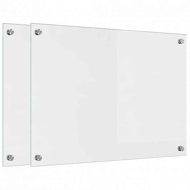 vidaXL Kuchyňský obklad 2 ks Transparentní 70 x 50 cm tvrzené sklo