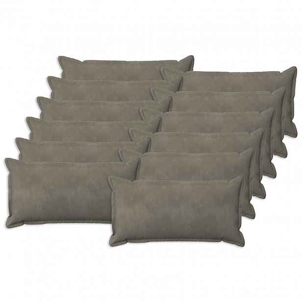 vidaXL Povlak na polštář 12 pcs HOUTEN Světle šedá 40 x 80 cm Samet