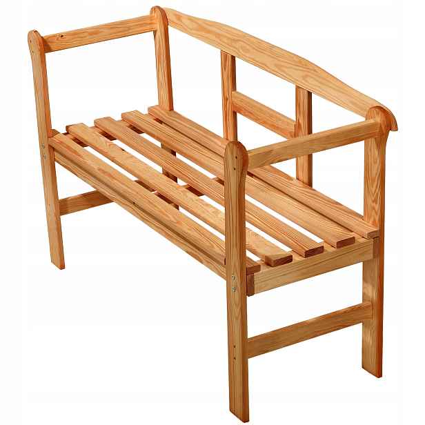 Zahradní Lavice Dřevěná Parková S Opěradlem 119 CM Terasa Zahrada Teak