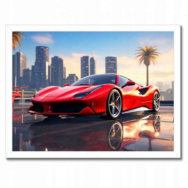 Plakáty v rámu 40x30 Červené Ferrari