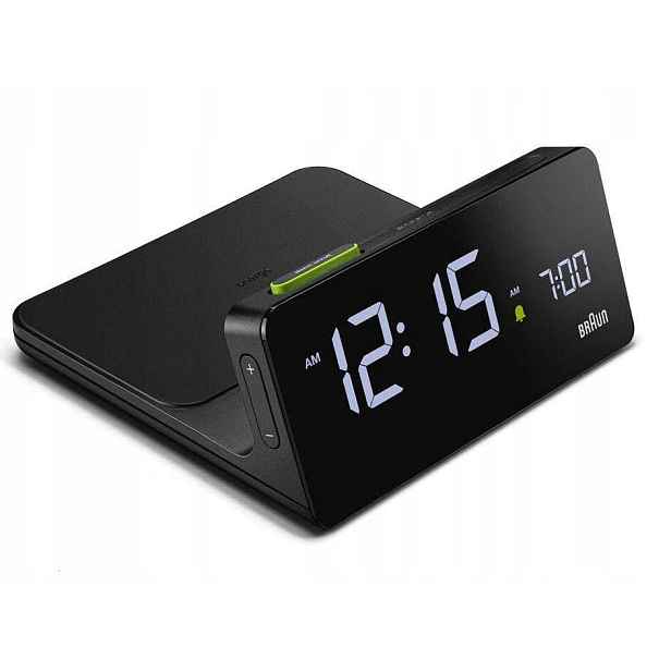 Černý Budík Braun BC21B Indukční Nabíječka Qi 10W Nový Bez Obalu