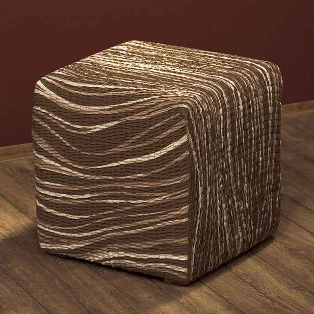 GA.I.CO decoDoma napínací potah bielastický UNIVERSO NOVÉ žíhané hnědé na taburet 40 x 40 x 40 cm