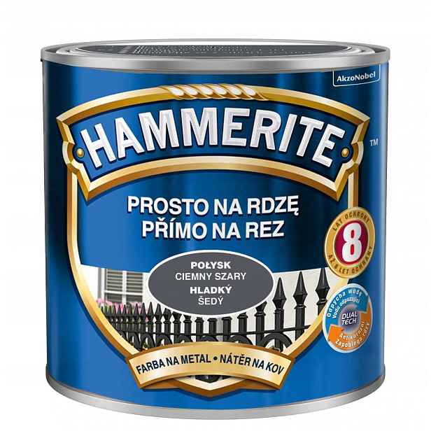 Hammerite Barva na rez 2,5L Tmavě Šedá Lesklá