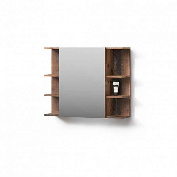 Livinity® KOUPELNOVÁ ZRCADLOVÁ SKŘÍŇKA Fucino Starožitné dřevo 79.6 x 64 cm