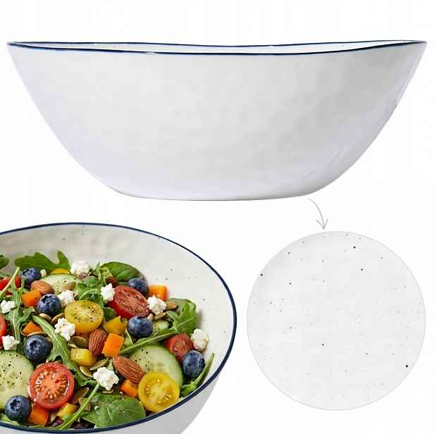 Miska Na Salát 20 cm Pebbles na servírování velká bílá porcelánová oválná