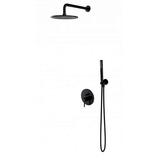 OMNIRES Y - Sprchový set s baterií pod omítku, s tělesem, průměr 25 cm, černá SYSY18BL