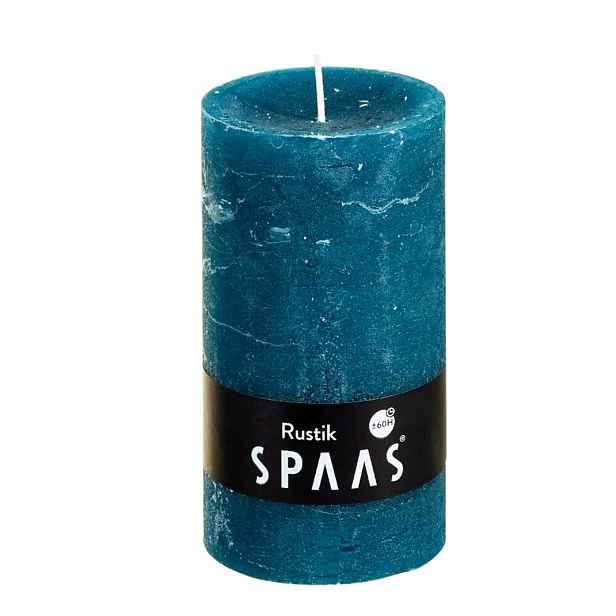Sloupová svíčka SPAAS RUSTIK 13 cm modrá