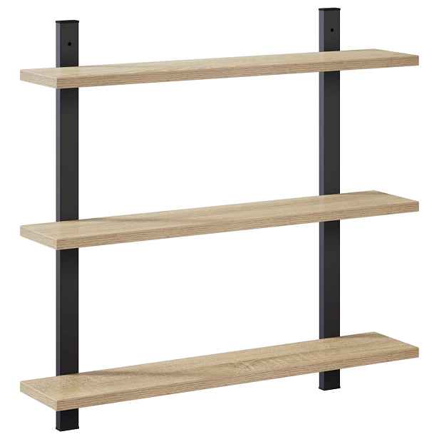 vidaXL Nástěnná polička Dub sonoma 60,5 x 13,5 x 58,5 cm
