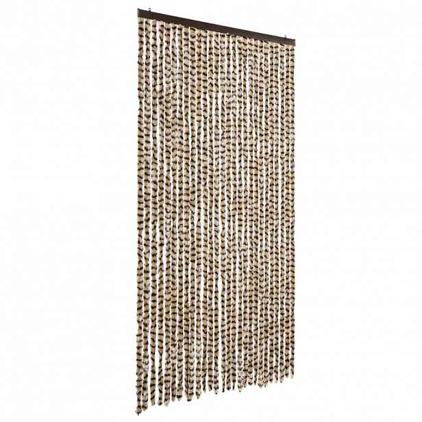 vidaXL Závěs proti hmyzu béžový a hnědý 118 x 220 cm žinylka