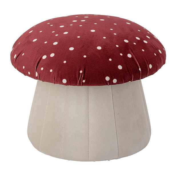 Červeno-bílý sametový dětský puf Lue - Bloomingville Mini