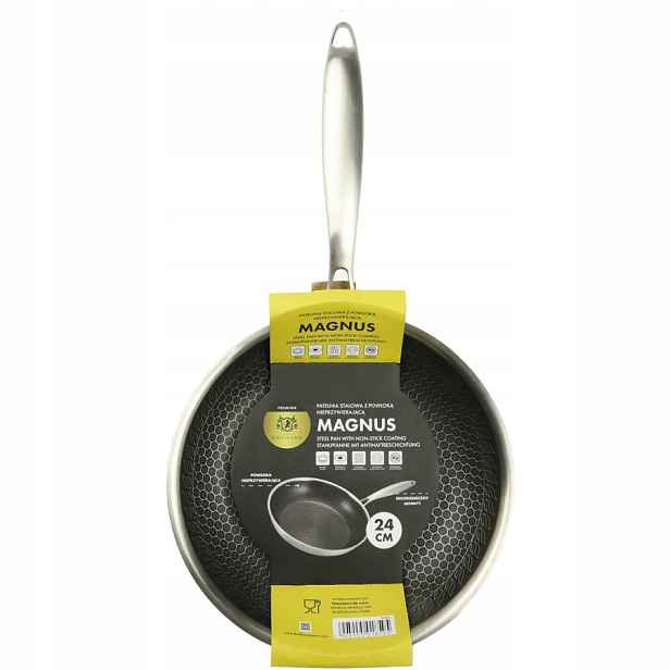 Ocelová Pánev Magnus 24 CM S Nepřilnavým Povrchem Indukce Plyn Non-stick