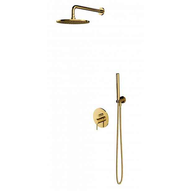 OMNIRES Y - Sprchový set s baterií pod omítku, s tělesem, průměr 25 cm, zlatá SYSY19GL