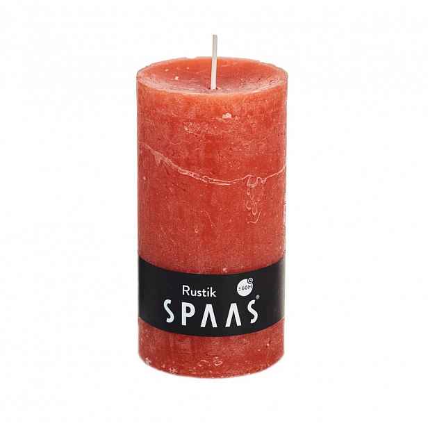 Sloupová svíčka SPAAS RUSTIK 13 cm oranžová