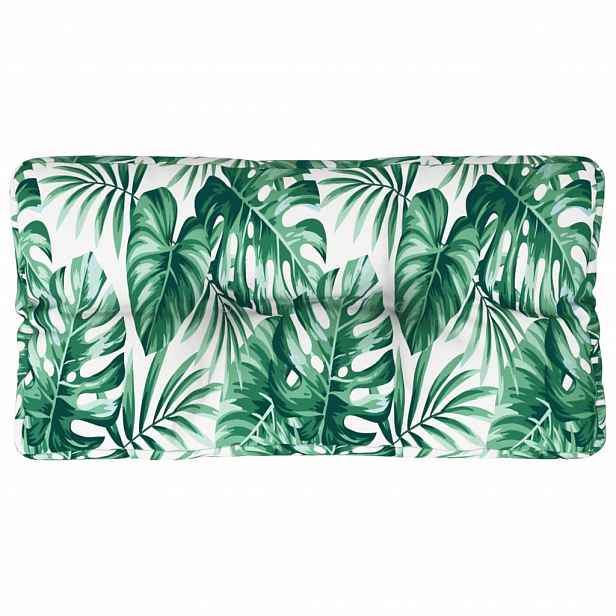 vidaXL Poduška na palety vzor listů 70 x 40 x 12 cm textil
