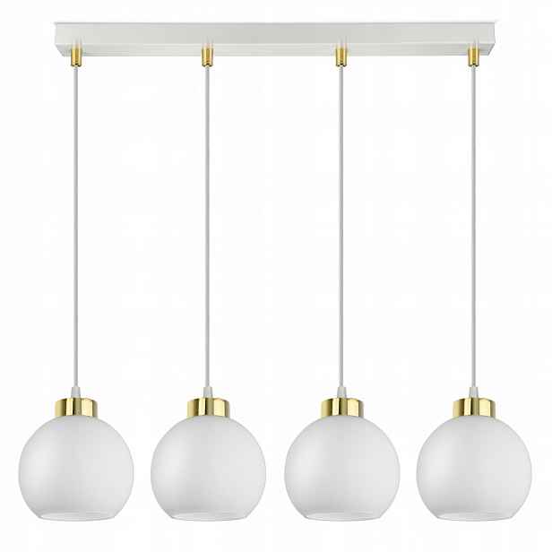 Závěsná stropní lampa Lustr Bílá Skleněné koule Bílé sklo BZ4 Led E27