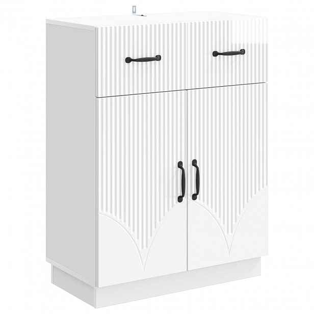 vidaXL Servírovací skříň Bílá s vysokým leskem 66 x 34,5 x 87 cm
