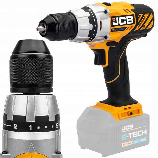 Akumulátorová vrtačka s vysokým výkonem 18 V 45 Nm (bez akumulátoru) Jcb