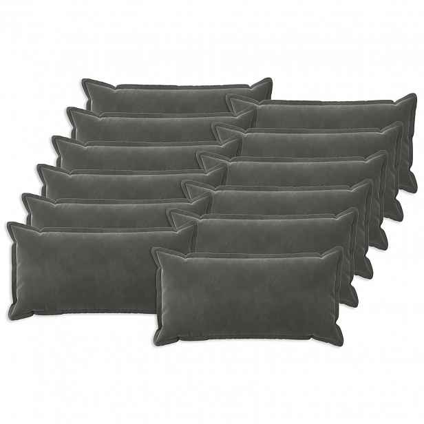 vidaXL Povlak na polštář 12 pcs HOUTEN Tmavě šedá 40 x 80 cm Samet