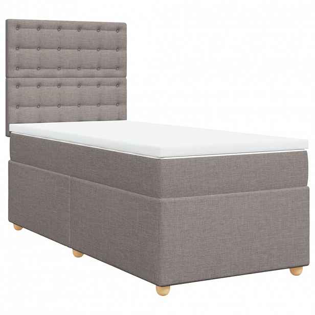 vidaXL Box spring postel s matrací taupe 90x190 cm textil