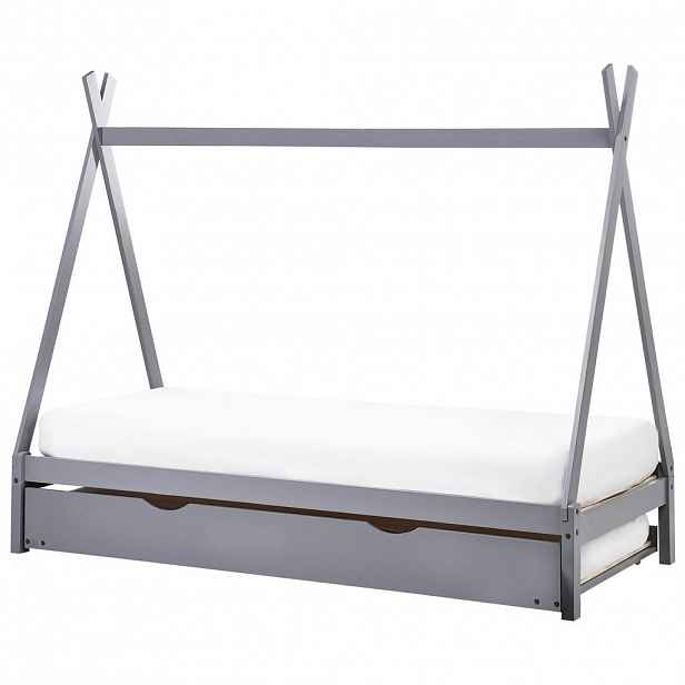 Beliani DĚTSKÁ POSTEL 90x200 cm Šedá Talmontiers