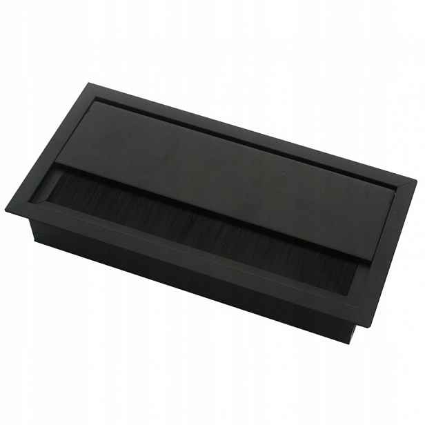 Kabelová Průchodka Zapuštěná Černá 160x80MM x5 Ks