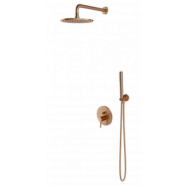 OMNIRES Y - Sprchový set s baterií pod omítku, s tělesem, průměr 25 cm, kartáčovaná měď SYSY35CPB