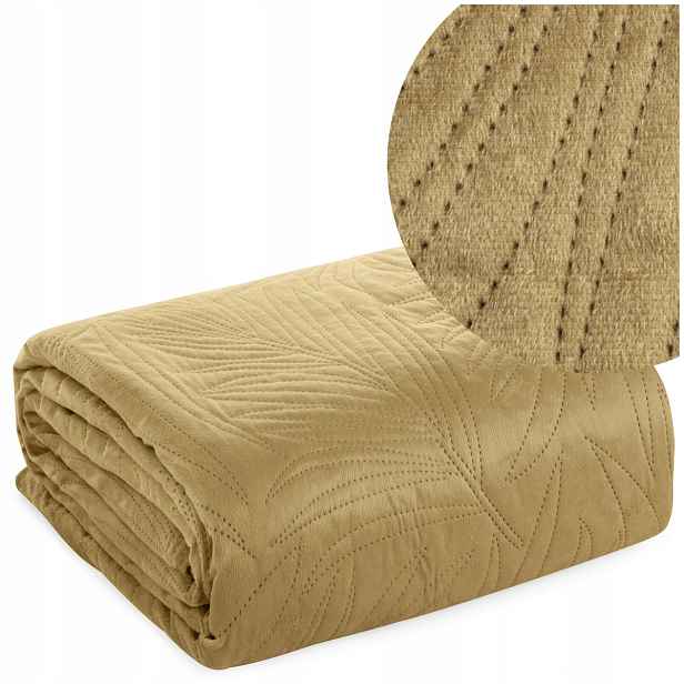 Přehoz 220x240 prošívaný Velvet Luiz4 béžový