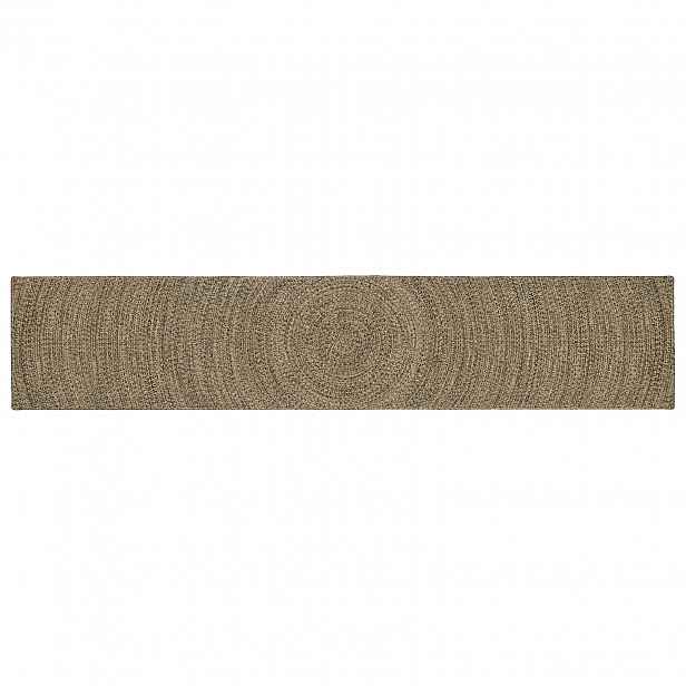 vidaXL Koberec do oblasti Přirozená a černá 60 x 400 cm juta