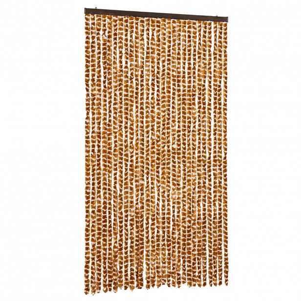 vidaXL Závěs proti hmyzu okrový a bílý 118 x 220 cm žinylka