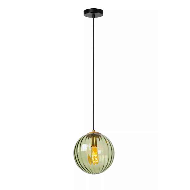 Závěsná lampa bodová skleněná koule zelená 25 cm do ložnice obývacího pokoje Lucide